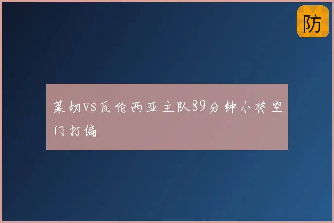 莱切vs瓦伦西亚主队89分钟小将空门打偏